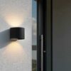 LWA288A-BK 6 watt round black up and down outdoor wall light