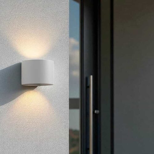 LWA288A-WH 6 watt white round up and down outdoor wall light