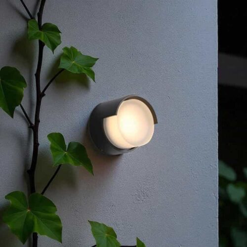 LWA382-BK 4 watt round black exterior wall light