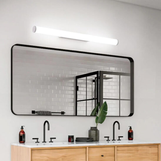 LWA561-WT 8 watt white LED bathroom over mirror light in a bathroom setting